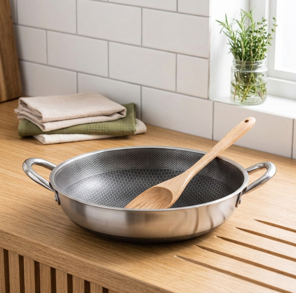 30cm Honeycomb Stainless Steel Pan