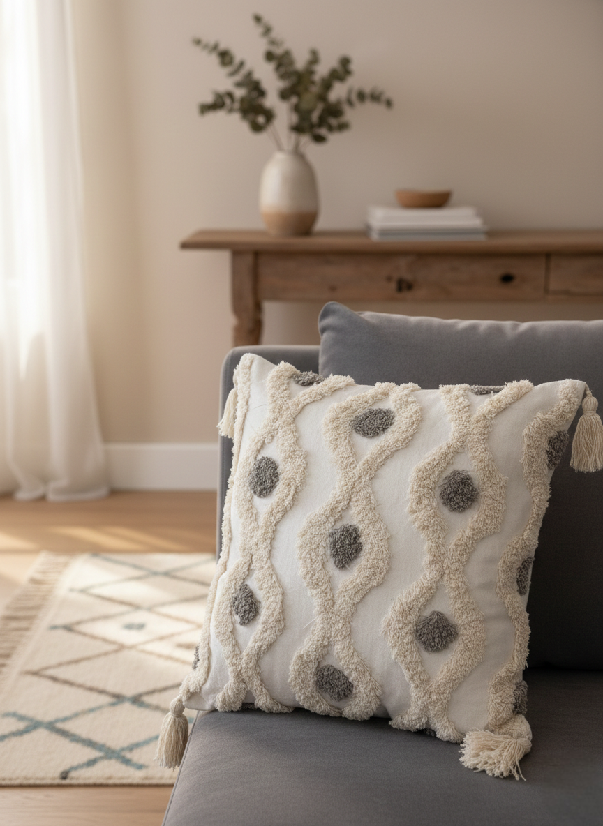 Boho style decorative cushion covers for sofa and home décor.