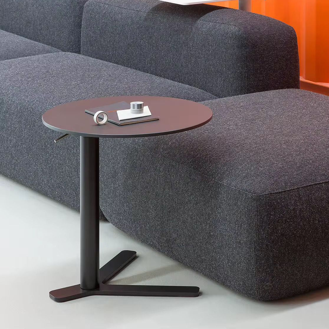 Modern iron frame accent side table 40cm diameter and 60cm height, sleek contemporary table for home décor. 🪑