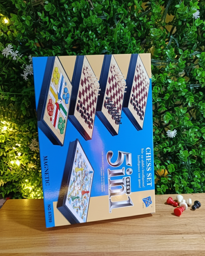 5-In-1 Classic Board Game Set