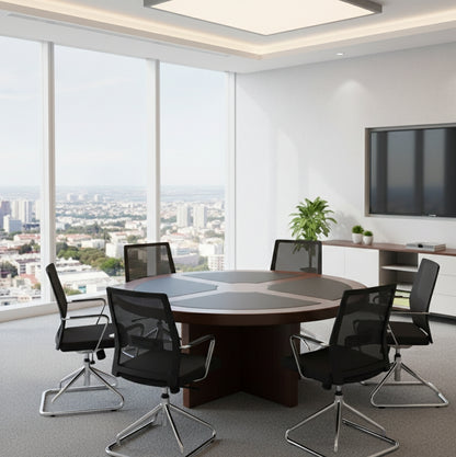 1.2Meters round boardroom table with modern office design.
