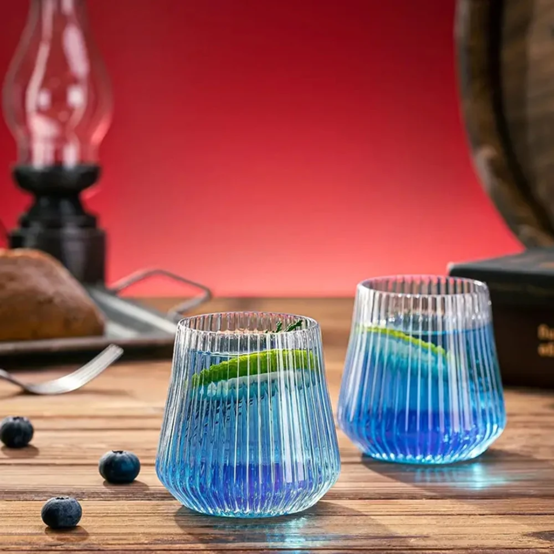 6pcs Ribbed Glass