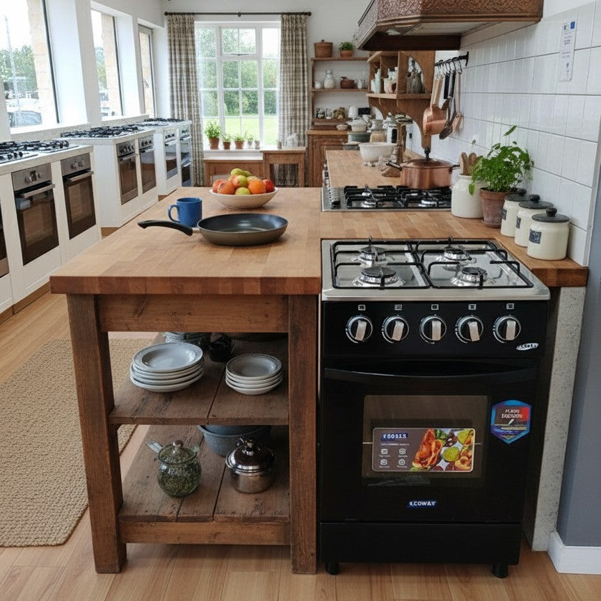 4-Gas Cooker with Electric Oven and Rotisserie