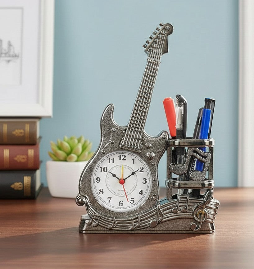 Violin Themed Alarm Clock with Pen Holder