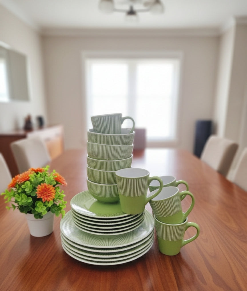 Green Dinner Set 24 Pieces