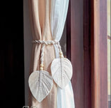 Handmade Leaf Curtains Holder with Straps