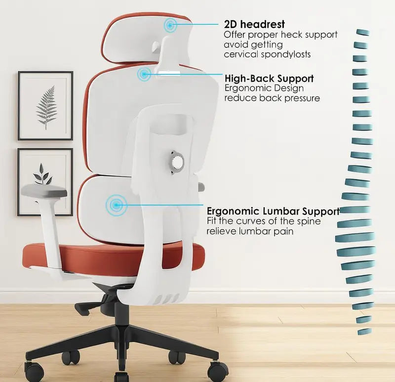 BIONIC High Back Ergonomic Office Chair with Adjustable Headrest and Lumbar Support