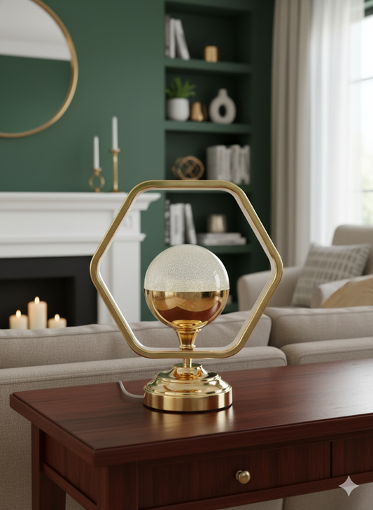 Nordic hexagon gold table lamp for home décor