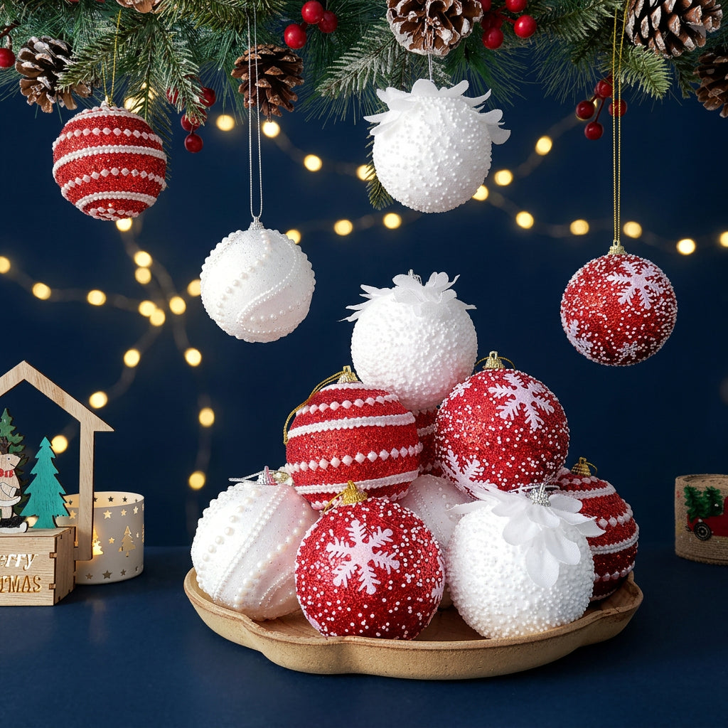 10 cm Christmas decorating balls set of 6 for Christmas tree decorations