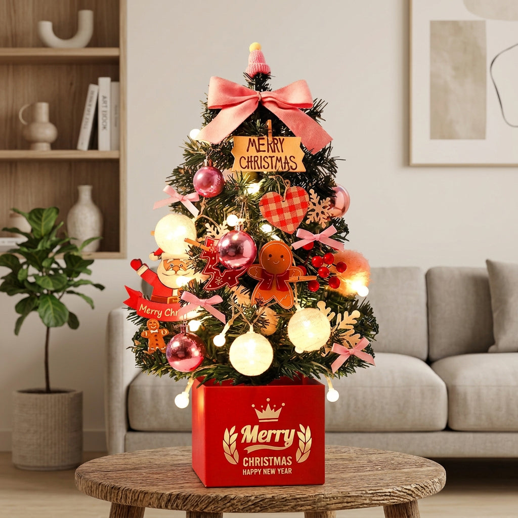 45cm Desktop Christmas Tree with LED Lights and Accessories