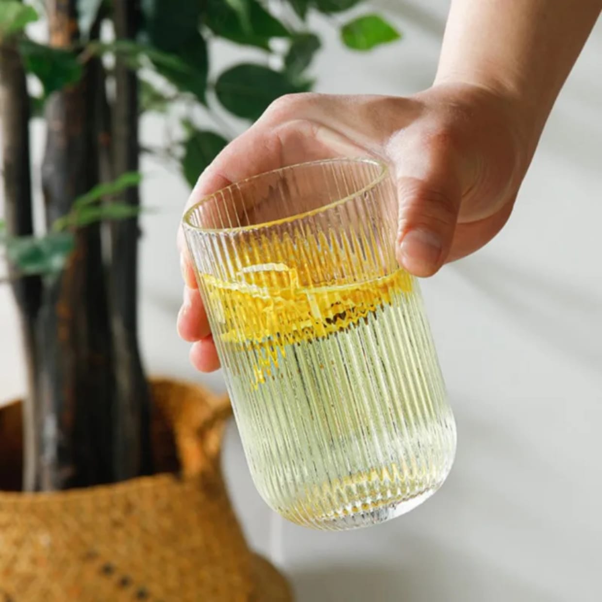 6pcs water and juice glass set 400ml, dishwasher safe drinking glasses for everyday use