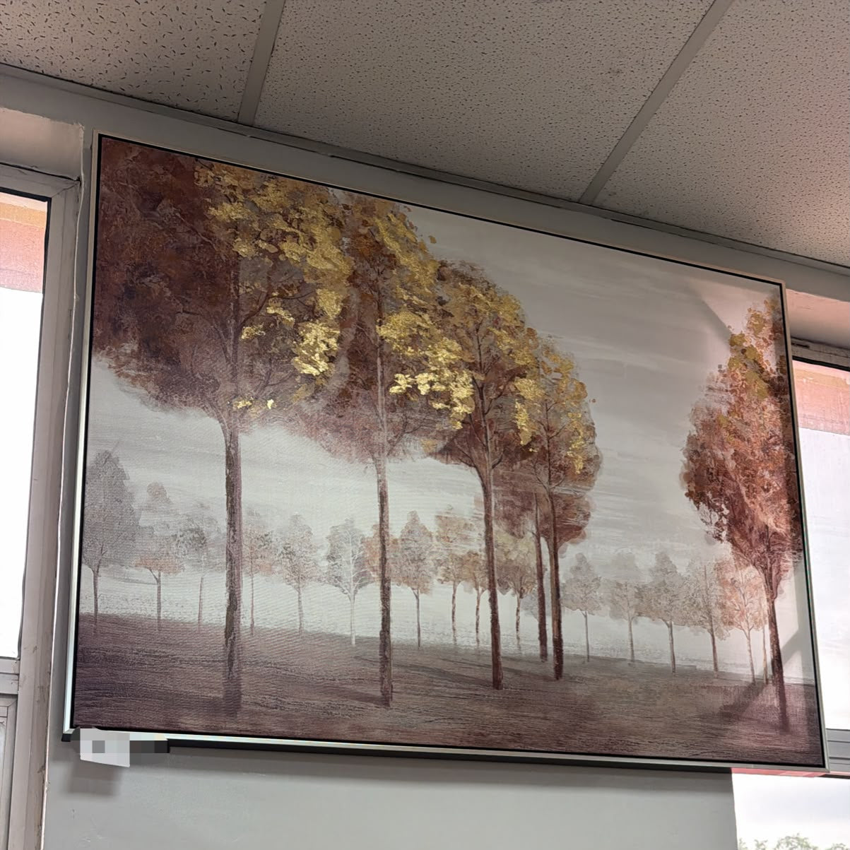 Framed Trees Oil Painting Wall Art – Nature Landscape Décor
