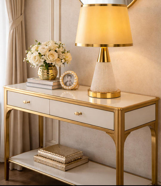 Medium sized decorative table lamp for living room or bedside use