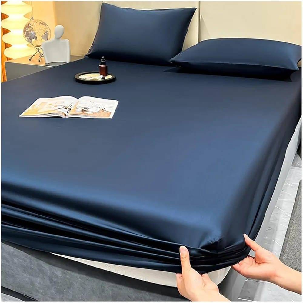6×6 waterproof fitted sheet and bamboo mattress protector bed cover with 2 cotton pillowcases, soft and hypoallergenic