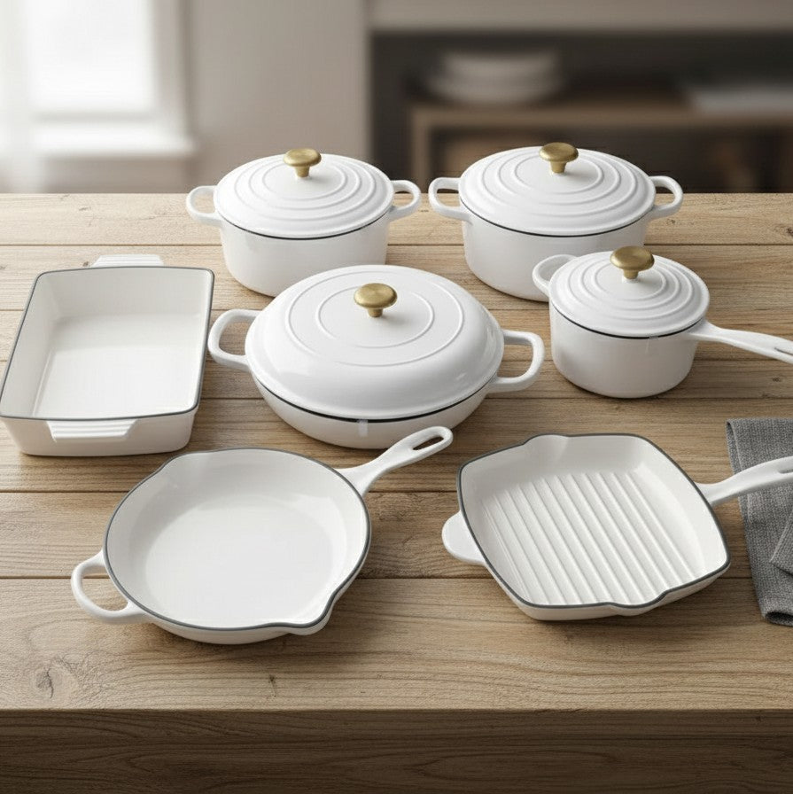 Enamel Cast Iron Cooking Pots Set