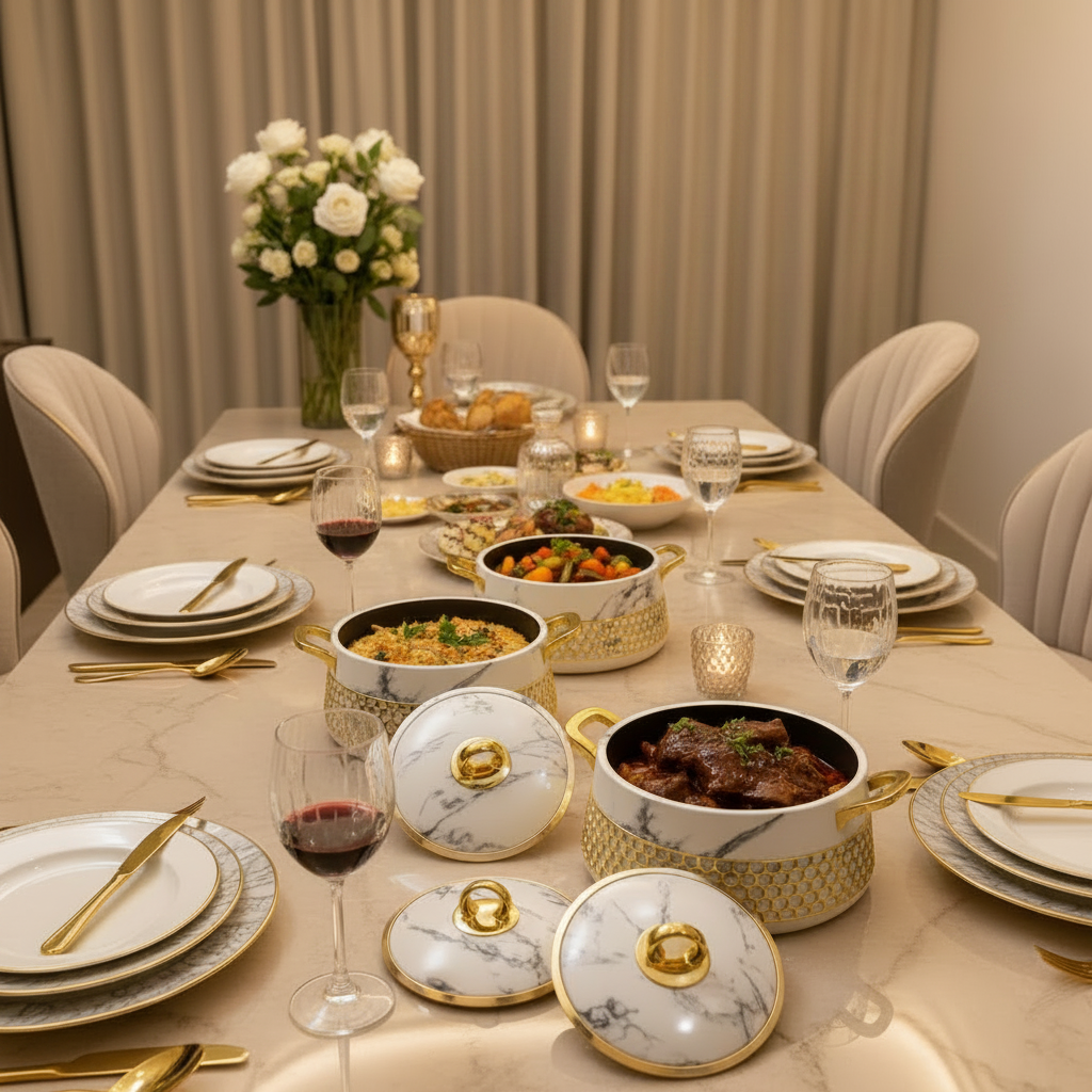 Gold 3 Piece Hot Pot Set