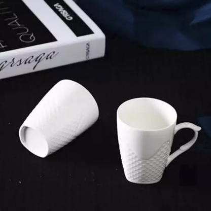 6Pcs White Ceramic Cups