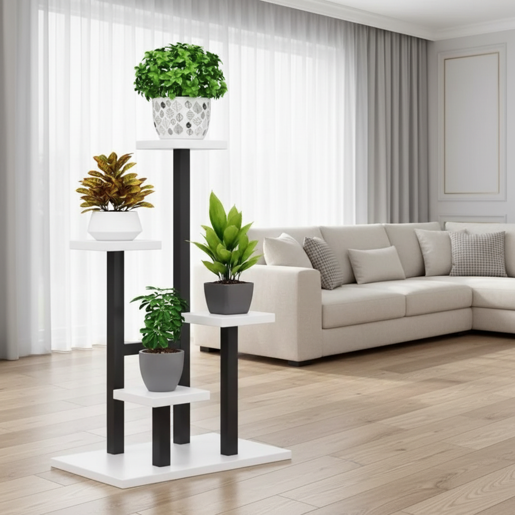 Multi Layer Wooden Plant Display Rack