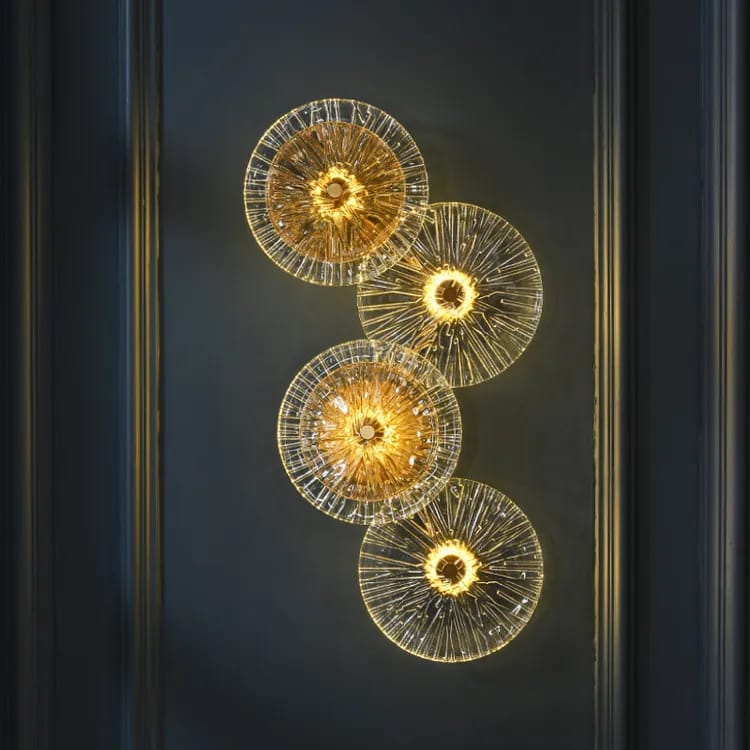Decorative Wall Mounted Light Fixture with Glass Disc Design