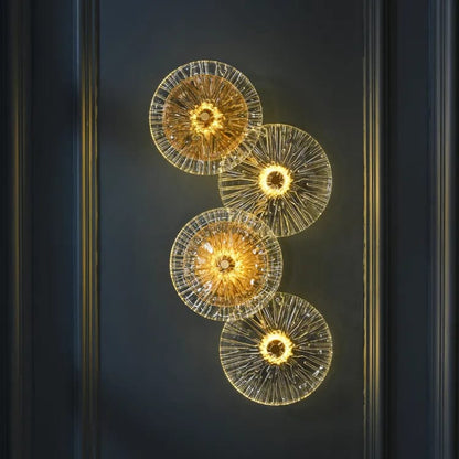 Decorative Wall Mounted Light Fixture with Glass Disc Design