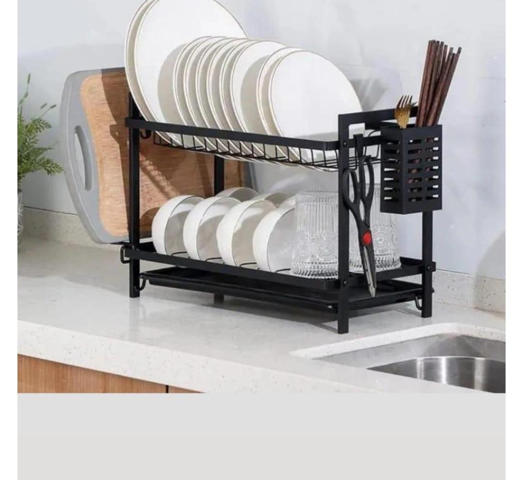 2-Layer Black Dish Rack