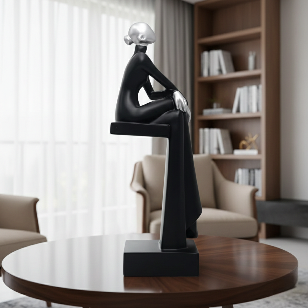 Art Resin Women Sitting Sculpture
