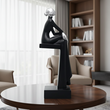 Art Resin Women Sitting Sculpture
