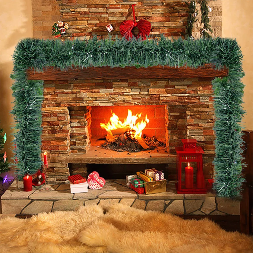 Christmas Green Pine Needle Wreath Garland