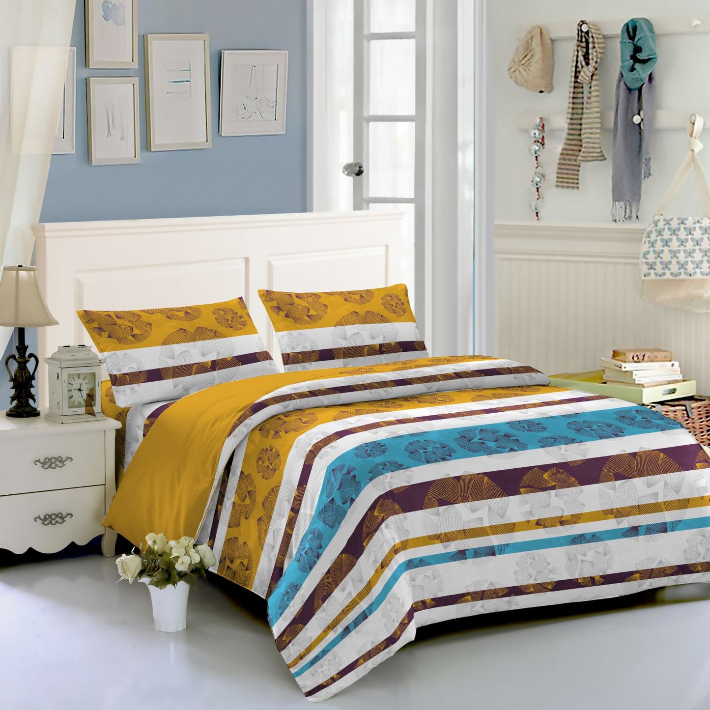 6Pcs Cotton Double-Sided Duvet Cover Set