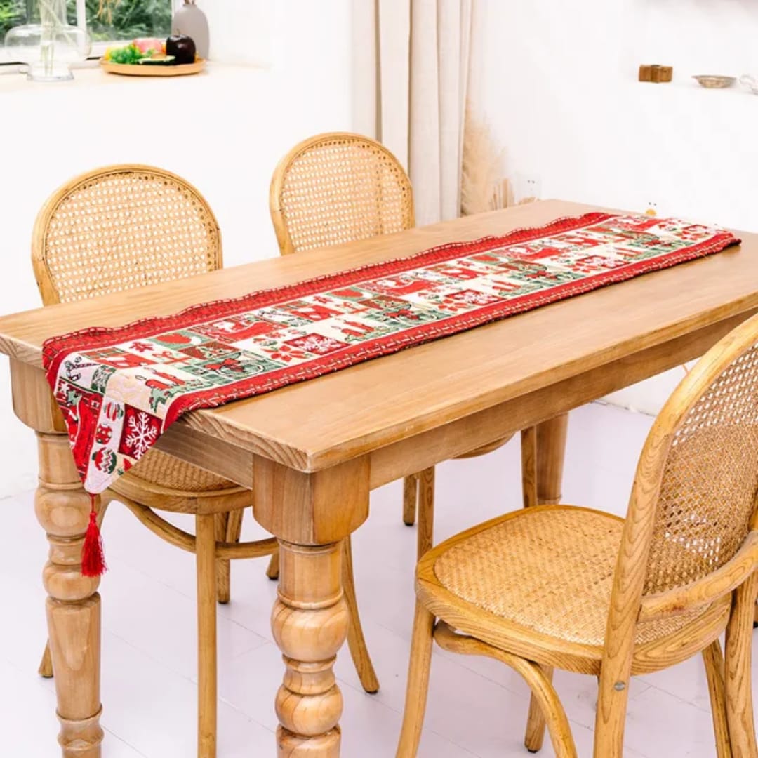 Christmas Knitted Fabric Tablecloth Runner