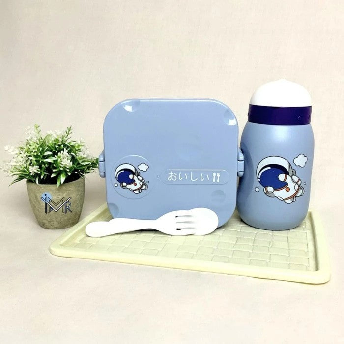 children’s combo lunch box and drinking bottle with character design