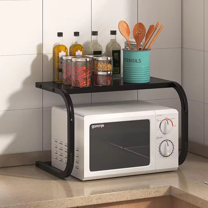 1 Tier Metallic Microwave Organizer Stand