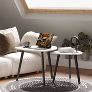 2pc solid wood coffee table set in white