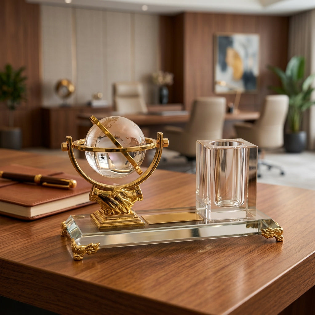 Global Executive Crystal Desk Organiser