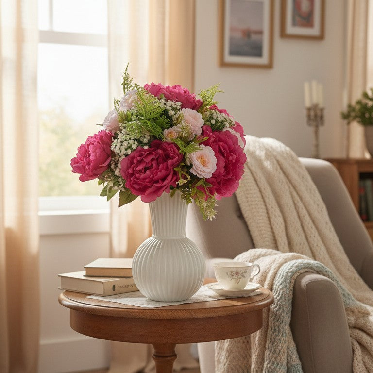 Artificial Flower Arrangement with Plastic Vase