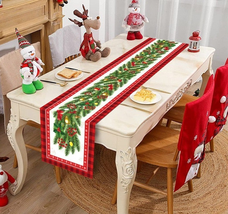 Christmas Santa Snowflake Table Runner