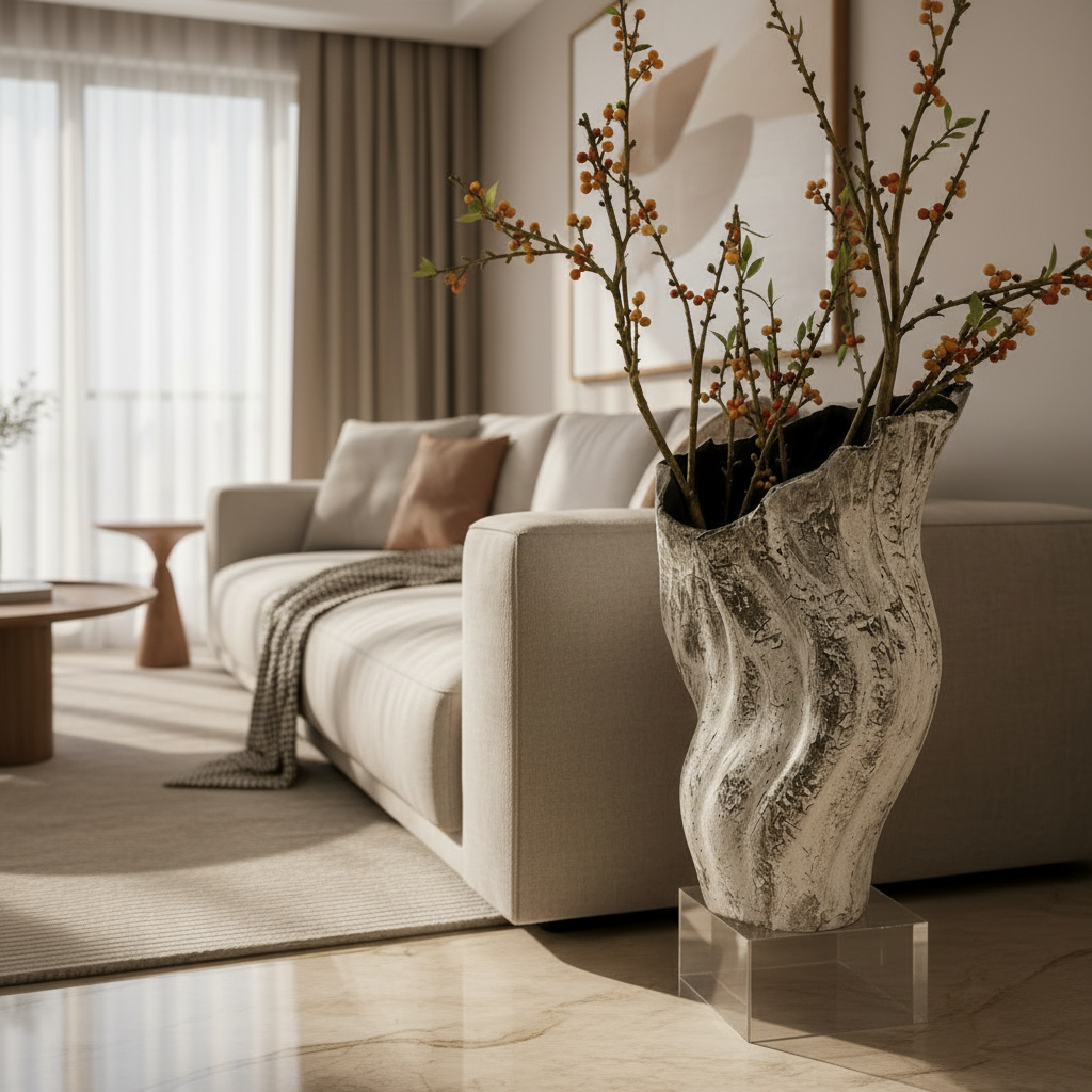 Shell Inspired Statement Vase Large 25.5 × 22 × 39cm