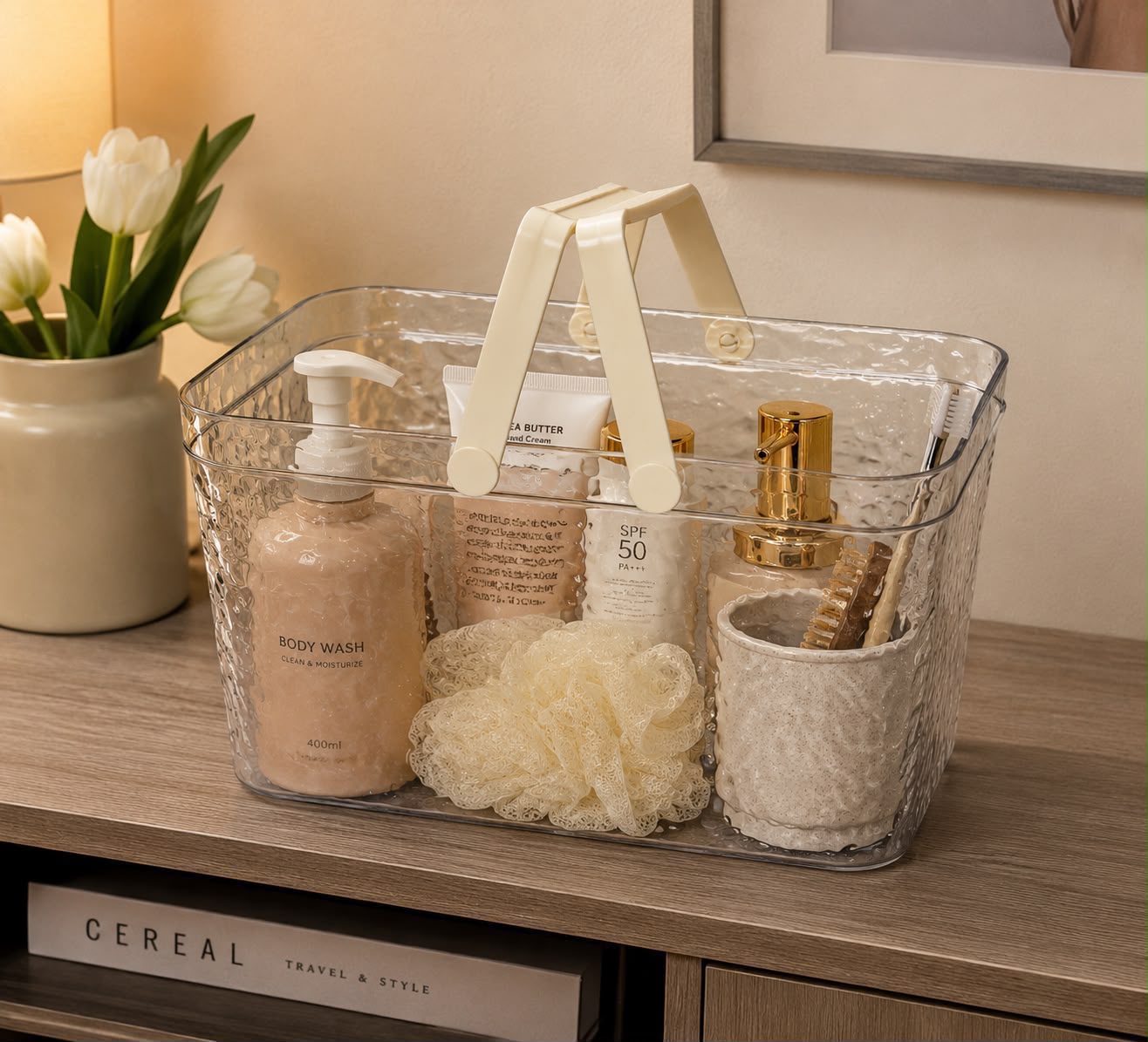 Heavy-duty eco-friendly storage basket measuring 30 × 18 × 17 cm for versatile home and office organization.