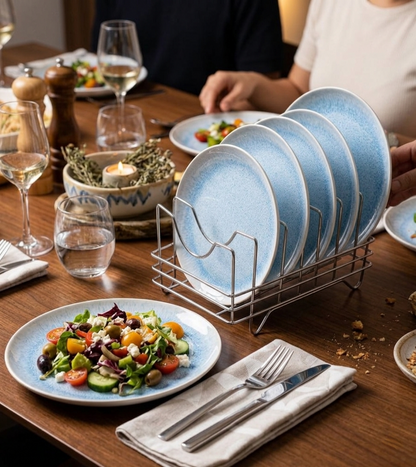 10 Inch Round Ceramic Dinner Plate Set – 6 Pieces