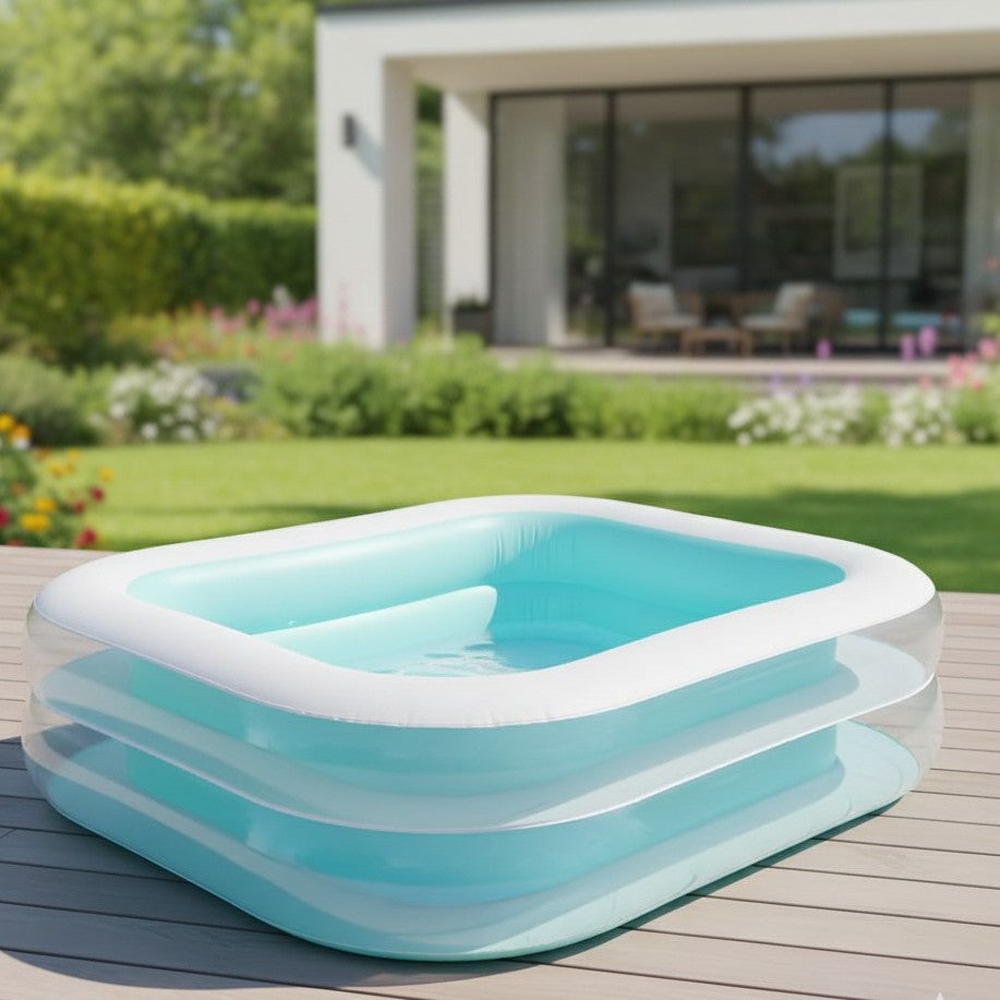 Inflatable Kids Swimming Pool 262×175×56cm