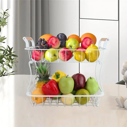 2 Tier Metallic Fruit Basket
