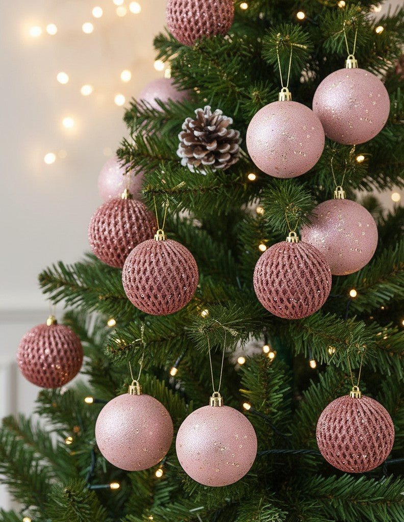 12Pc Christmas Ball Ornament Set