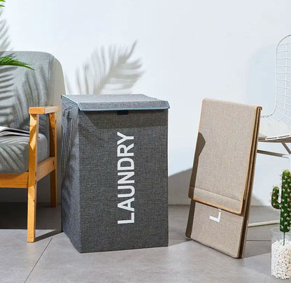 Foldable Laundry Basket With Lid And Handles