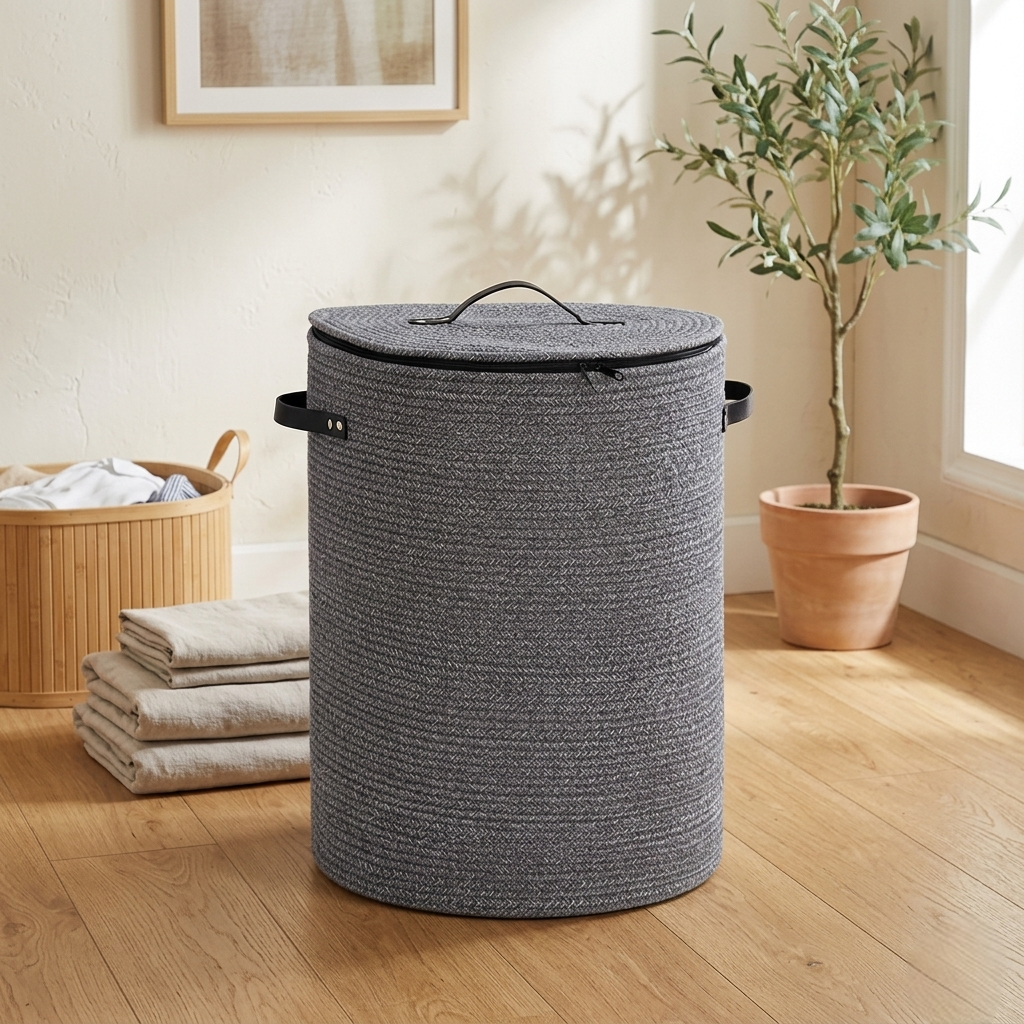 Woven Decorative Basket With Lid