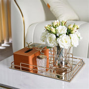 Rectangular mirror tray with reflective surface used for displaying perfumes, candles, jewelry, and decorative items. ✨