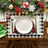 2Pc Plaid Christmas Rectangular Placemats