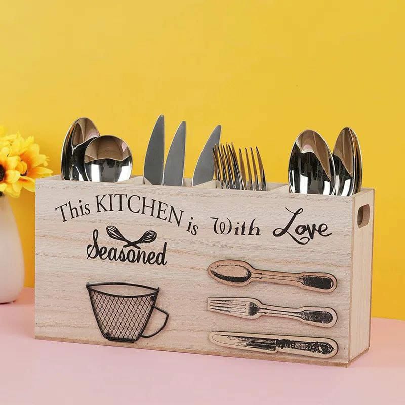 Wooden Utensils Holder