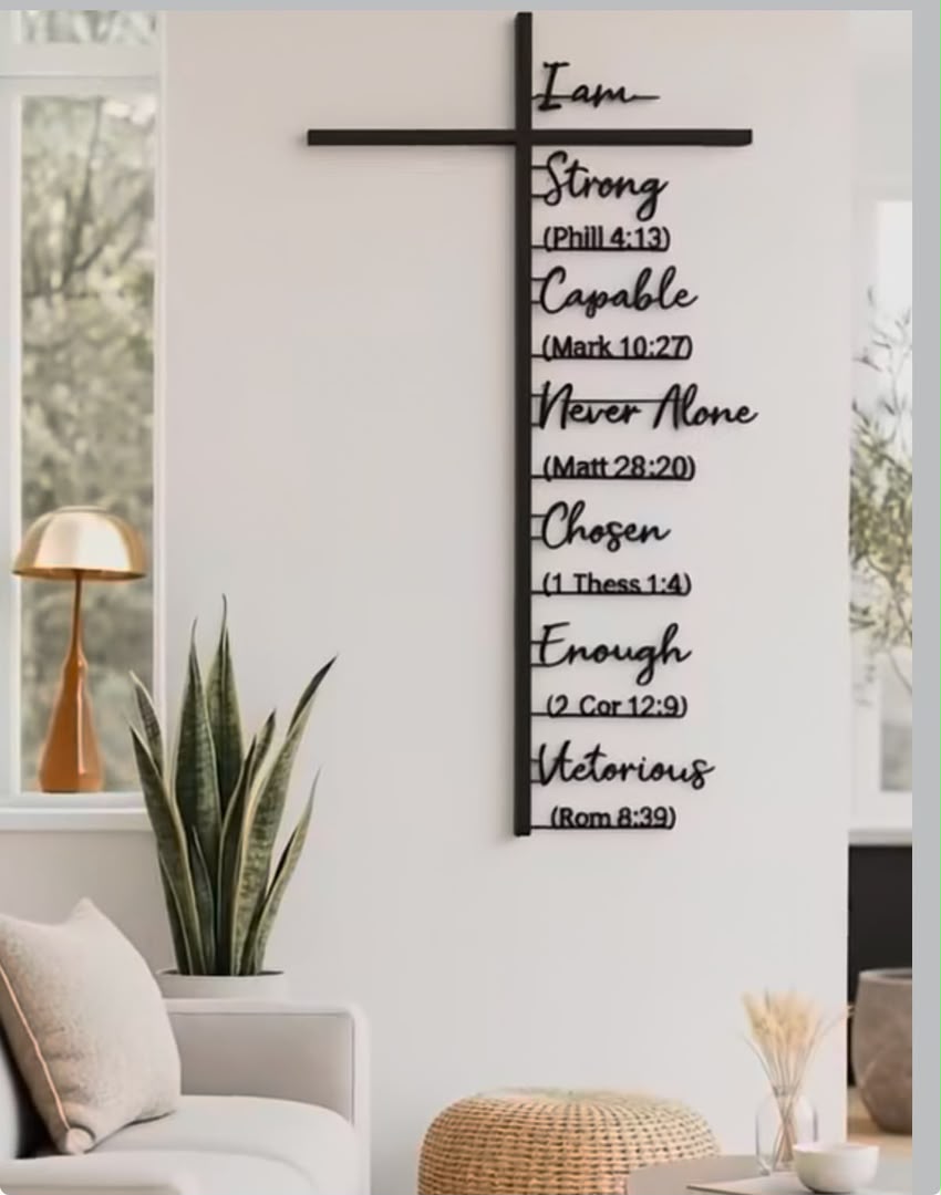Metal Cross Biblical Scriptures Artistic Wall Decor 50 × 40 cm