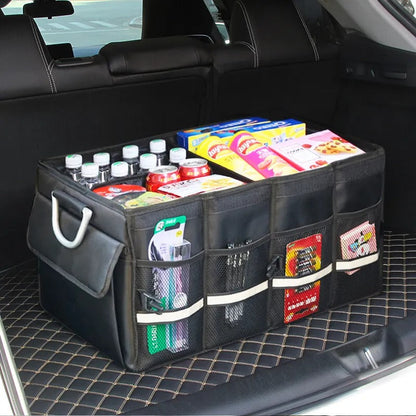 Foldable Heavy Duty Car Trunk Boot Organizer 60cm – Durable Car Storage Box with Aluminum Handle for Vehicle Organization