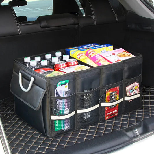 Foldable Heavy Duty Car Trunk Boot Organizer 60cm – Durable Car Storage Box with Aluminum Handle for Vehicle Organization